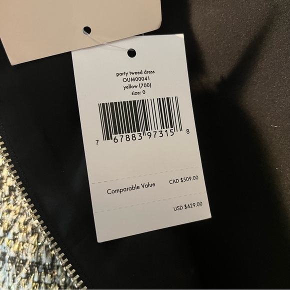 NWT Kate Spade Size 0 Party Tweed Dress Gray Gold Short Sleeves A-line $429 - Picture 5 of 7